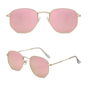 🕶Pink Mirror Hexagonal Polarized Sunglasses for Men and Women